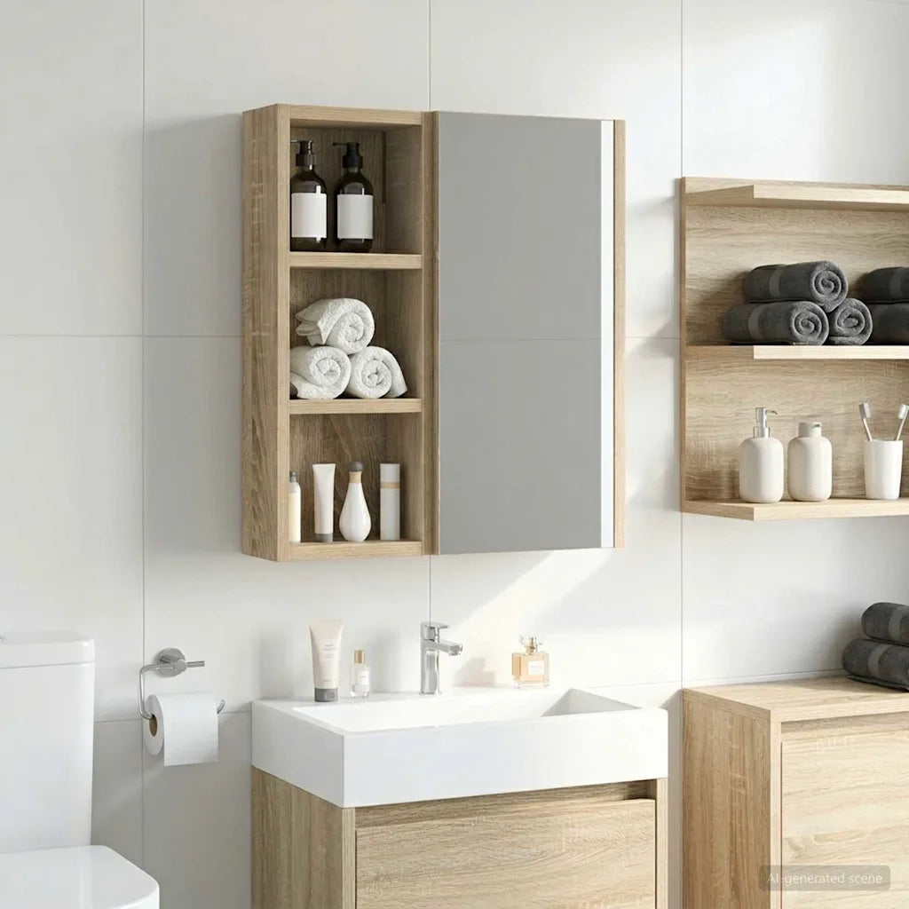 Armadio da bagno a muro Rovere Sonoma 20 x 10 x 50 cm 889281