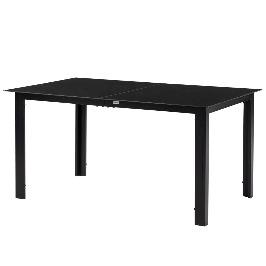 Tavolo da giardino rettangolare in alluminio e vetro temperato ¨C zephmum ¨C 150x90x74 cm nero