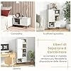 Libreria Impilabile da Pavimento con Ripiano Regolabile e Cubi, Mobile Espositivo con Gambe Metalliche, Organizzatore per Soggiorno Camera da Letto Studio, 60x30x96,5 cm