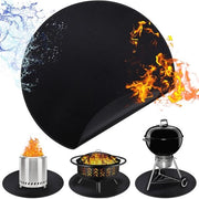 24 pollici ronde mat per sottogriglia - impermeabile e resistente all'olio - adatto per Solo Stove Bonfire - trasportabile e riutilizzabile - per terrazze, patio, prati - accessori per griglia esterna - nero