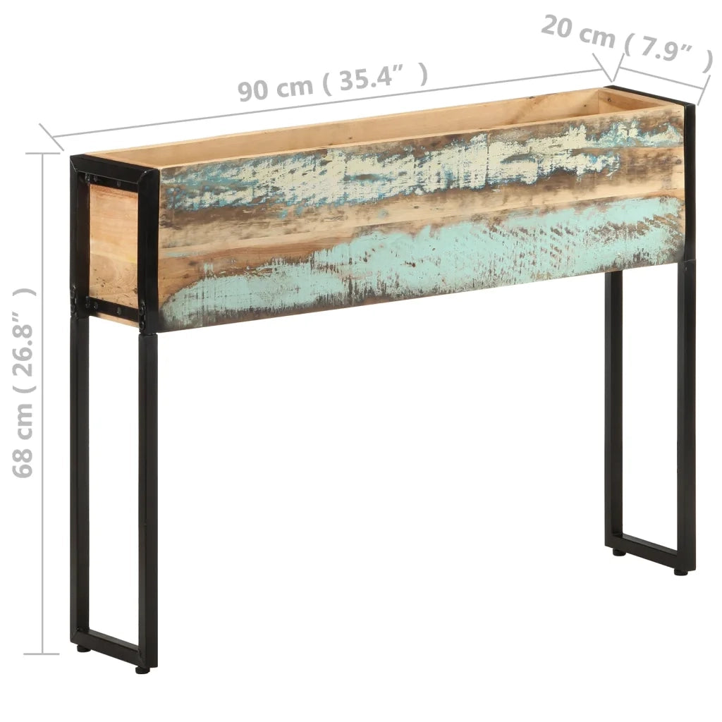Fioriera-Vaso-Contenitore per Piante 90x20x68 cm in Legno Massello di Recupero