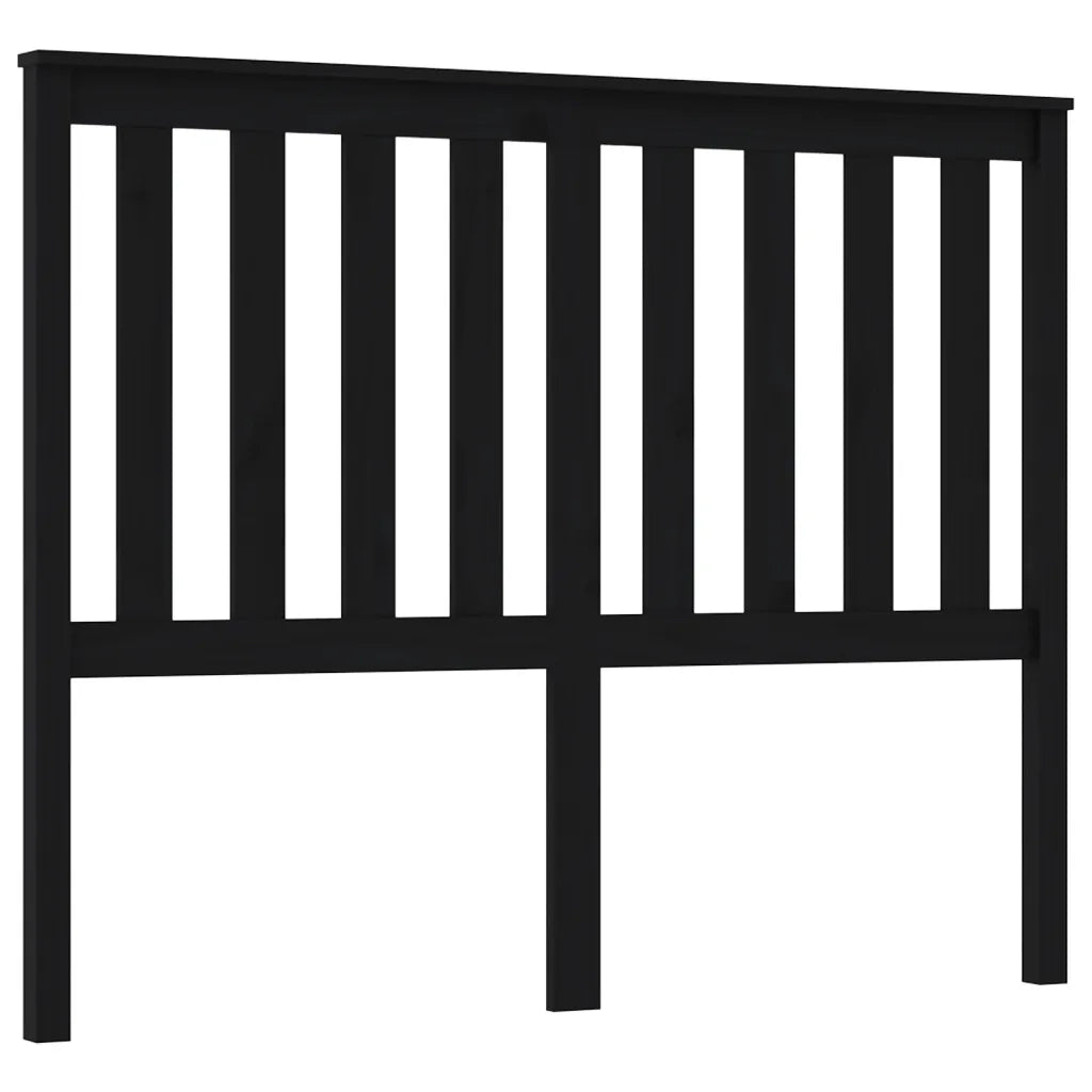 Testiera per Letto Nera 126x6x101 cm in Legno Massello di Pino 818514