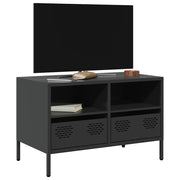 Mobile TV-Credenza per TV-Console TV Nero 68x39x43,5cm in Acciaio Laminato a Freddo 961441