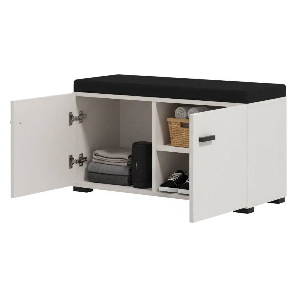 Druento, Mobile da Ingresso un Ripiano, 77x35x40.5h cm Bianco Crema