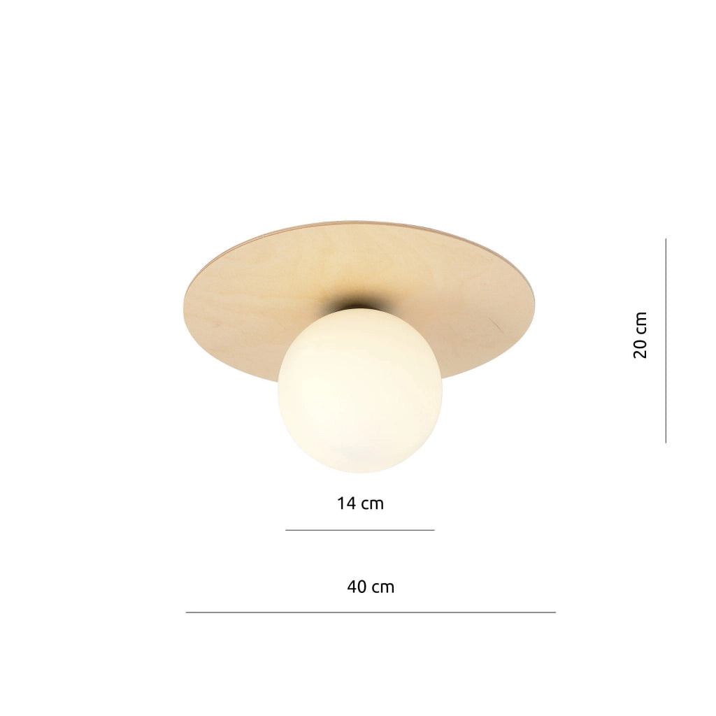 Plafoniera Emibig Kenzo legno chiaro bianco E14 40cm