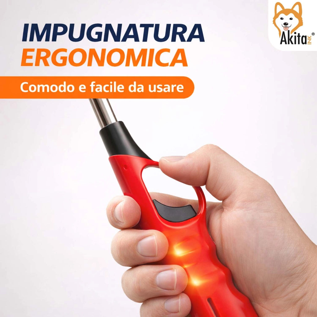 Akitaink 5 Accendini Accendigas Ricaricabili Lunghi