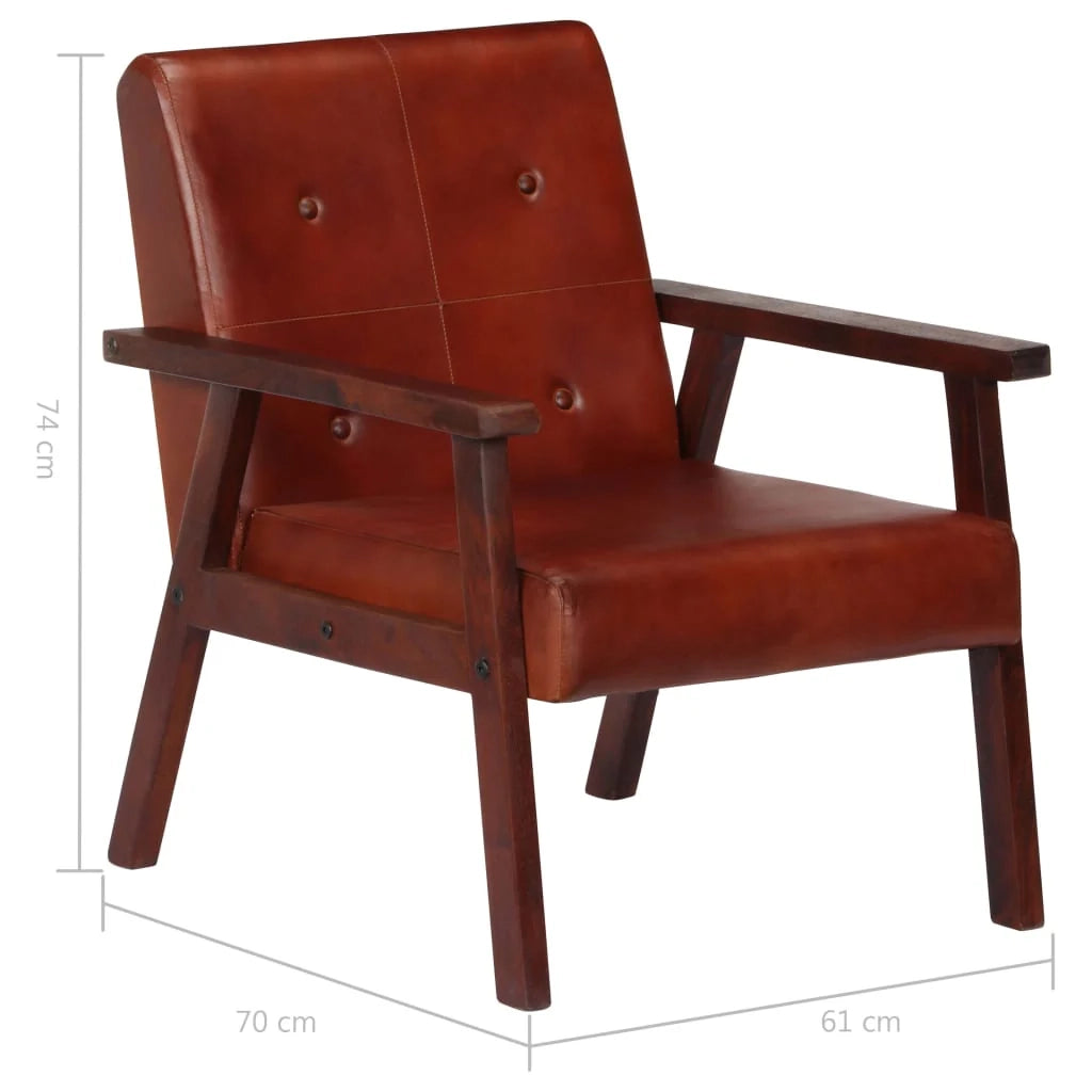 Poltrona sedia poltrona divano di design soggiorno vera pelle marrone 1102172/3