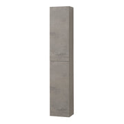 Colonna bagno sospesa H160 cm in legno grigio cemento con ripiani Leda