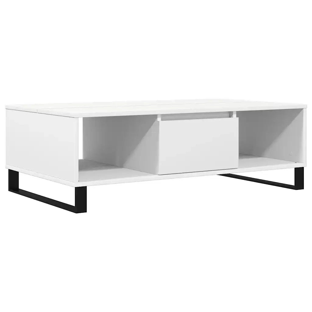 Tavolino da Salotto-Tavolino da soggiorno-Tavolo Bianco 104x60x35 cm in Legno Multistrato 116610