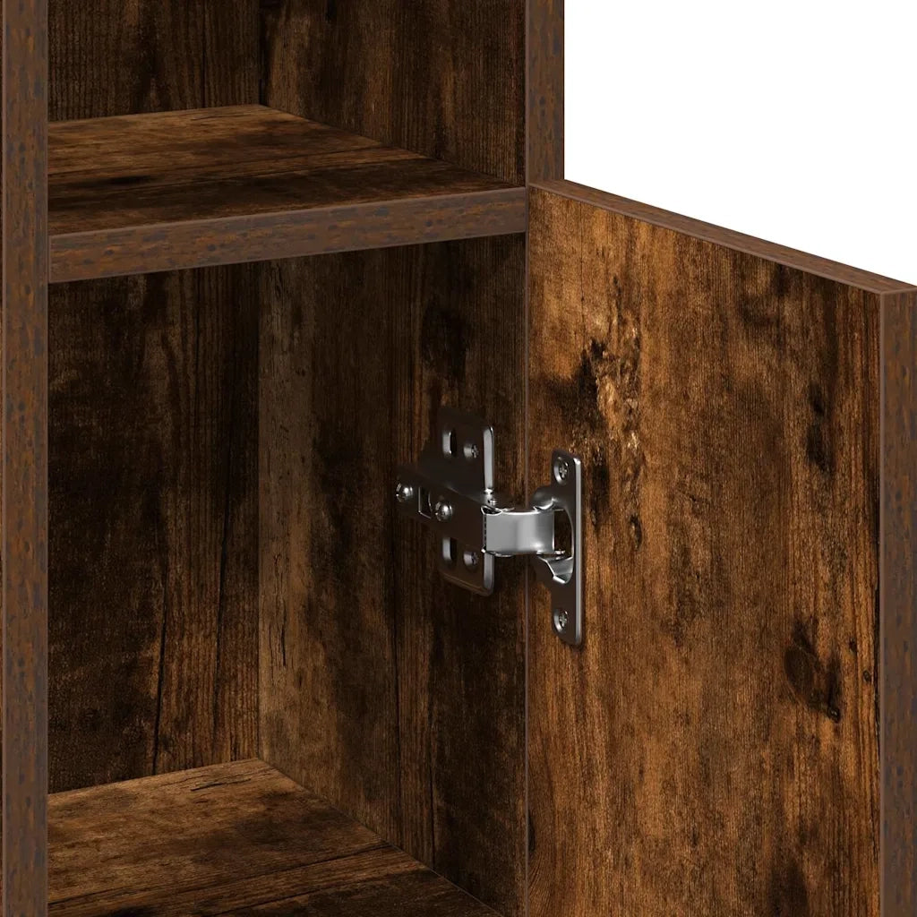 Mobile da Bagno | Armadio da bagno con Portarotolo Rovere Fumo 20,5x22x90 cm