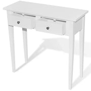 Tavolo Consolle | Tavolo d'Ingresso da Trucco con 2 Cassetti Bianco