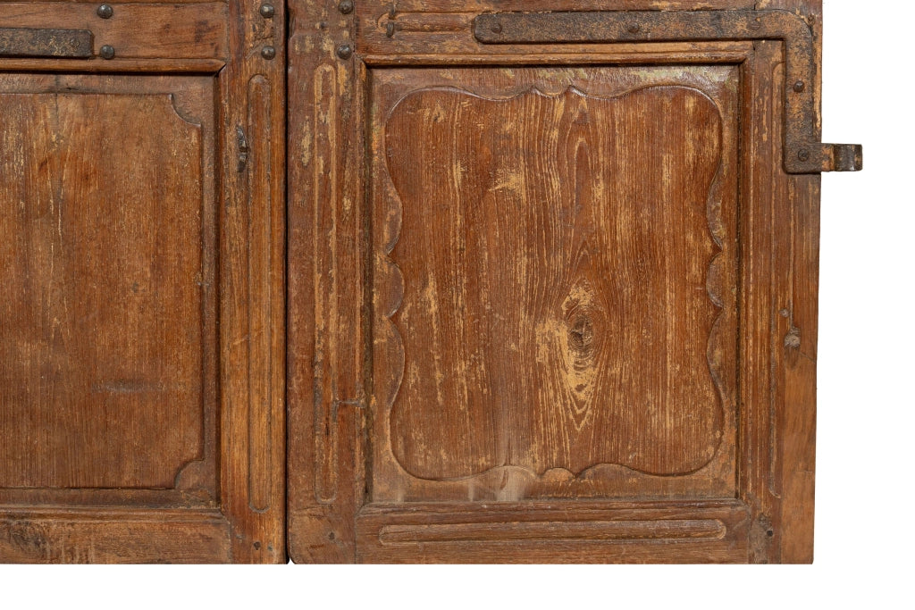 Biscottini Porta portone in legno massello e ferro da interno o da esterno vecchia e antica medievale scorrevole