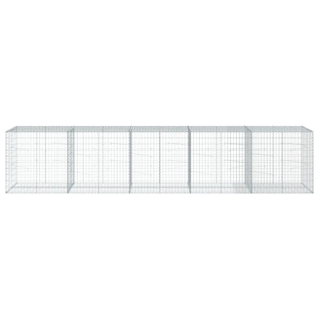 Cesto Gabbione con Copertura 500x100x100 cm in Ferro Zincato