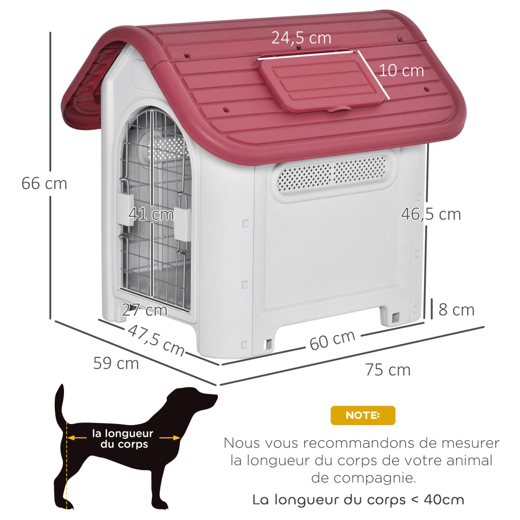 Cuccia per Cane Interno Esterno ¨C zephmum ¨C Rosso Metallo 59x75x66 cm