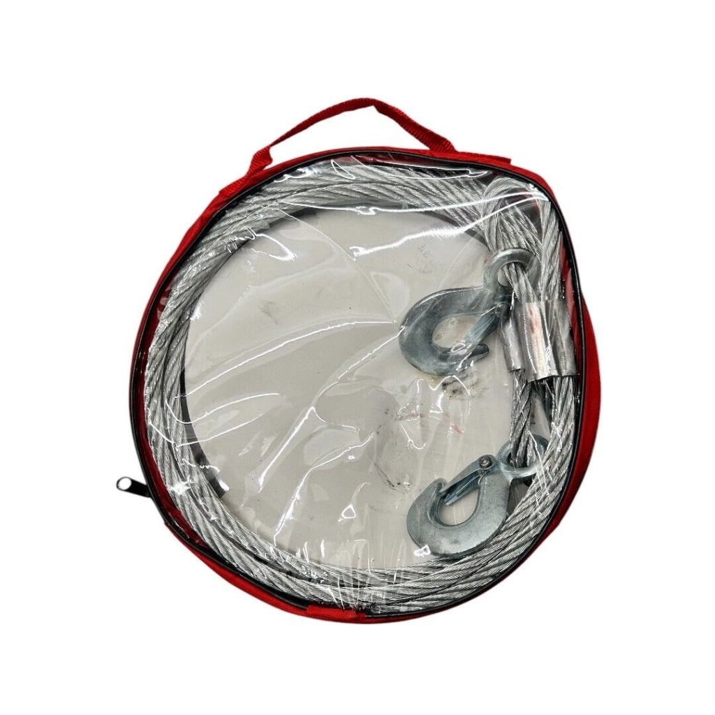 CORDA DA TRAINO 4 METRI PER RIMORCHIO IN ACCIAIO 15MM CAVO FUNE PESO MAX 5 TON