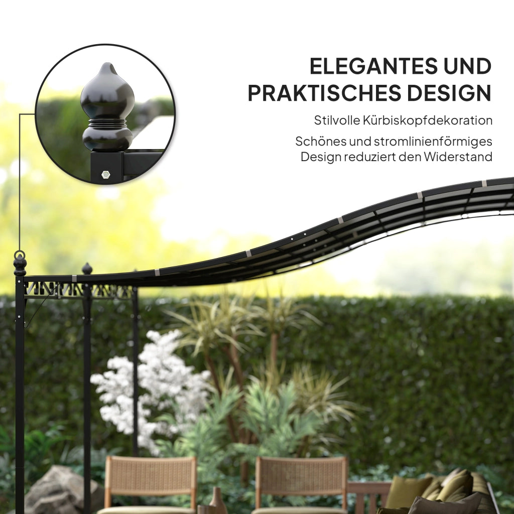 Pergola 3x5 m ¨C zephmum ¨C Tessuto impermeabile, telaio in metallo, grigio scuro