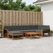 Set di divani da esterno con cuscino 7 pcs Naturale e Antracite 3382725