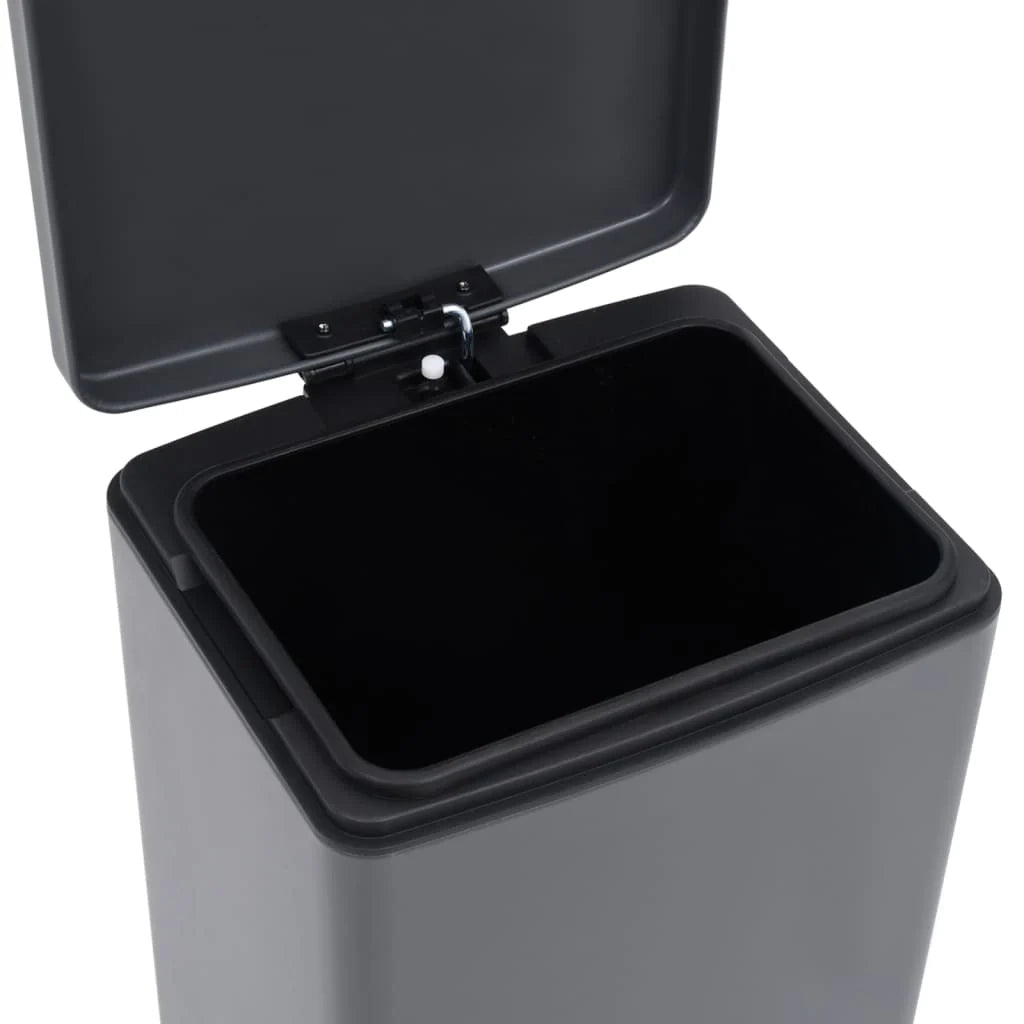 Pattumiera a pedale anti-impronta in acciaio inox da 30 litri grigia 02_0006068