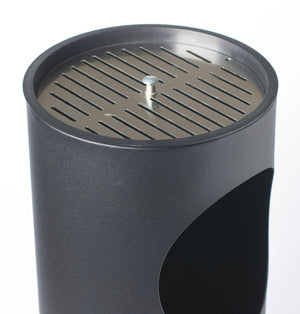 Pattumiera Gettacarte Ø24,3xh66,5 cm con Posacenere in Acciaio Inox