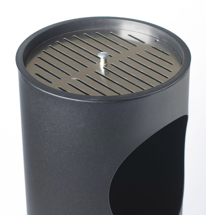 Pattumiera Gettacarte Ø24,3xh66,5 cm con Posacenere in Acciaio Inox