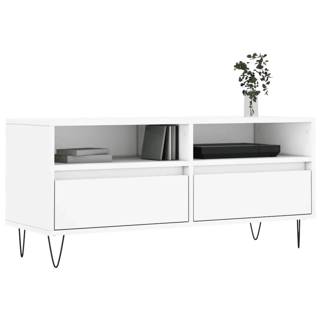Mobile Porta TV Bianco 100x34,5x44,5 cm in Legno Multistrato 831236