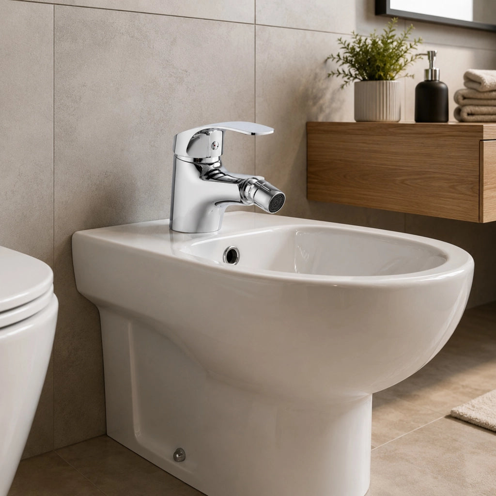 Rubinetto monoforo bidet miscelatore monocomando da bagno ottone cromato 52330A