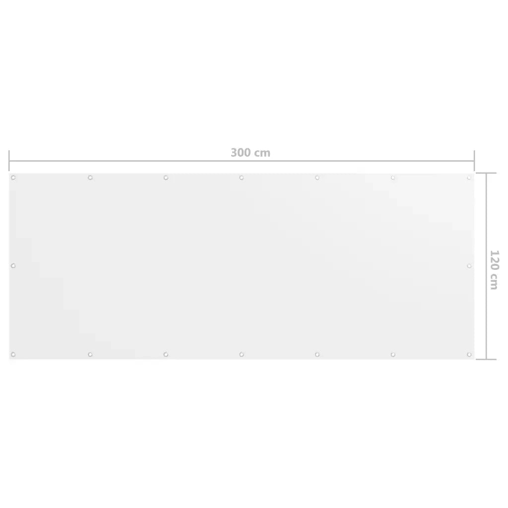 Paravento Balcone Bianco 120x300 cm Tessuto Oxford 134896
