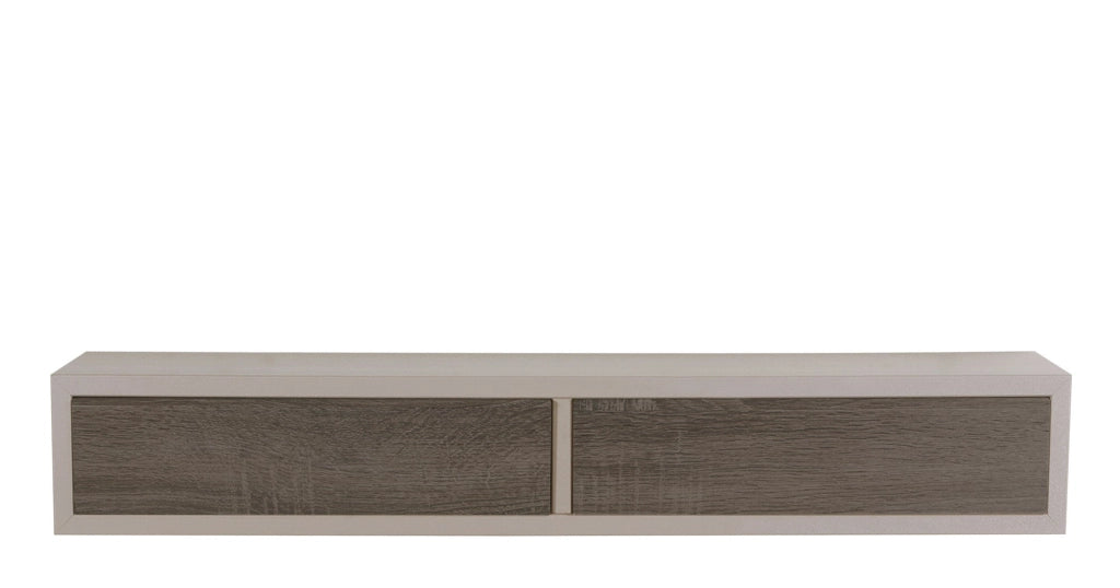Mensola da Parete con 2 Cassetti 88,2x13,4x20 cm in Fibra di Legno Domino Marrone e Noce