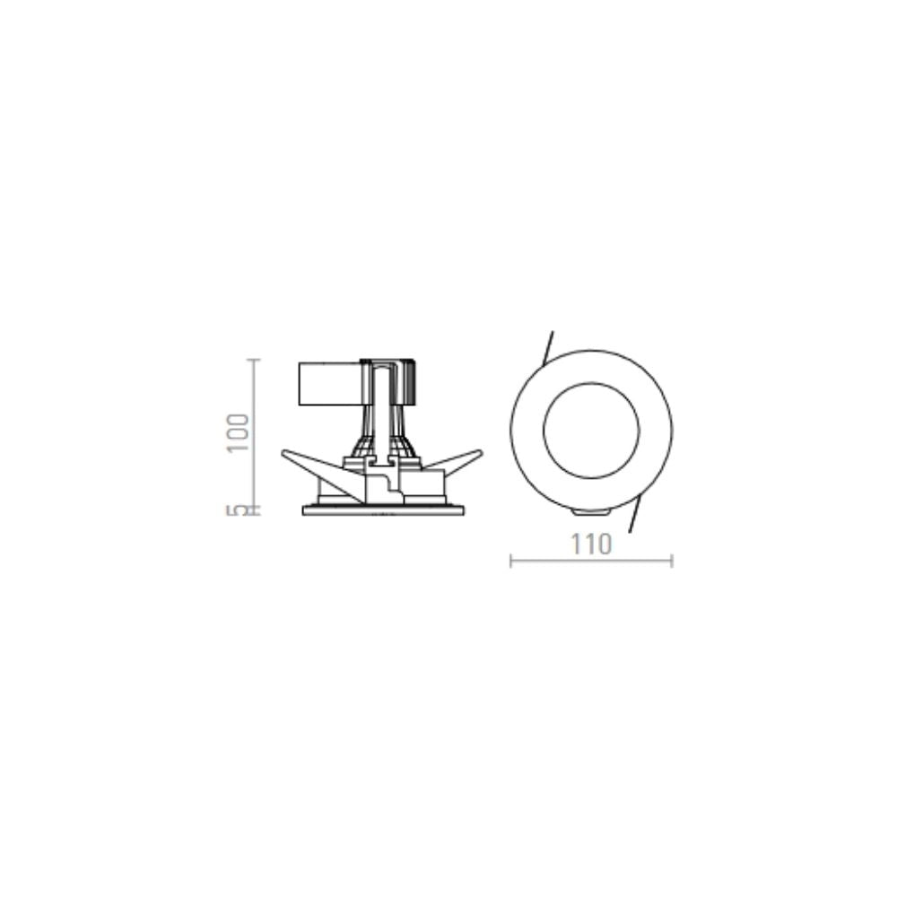 Faretto VERO da incasso cromo 230V GU10 50W IP44