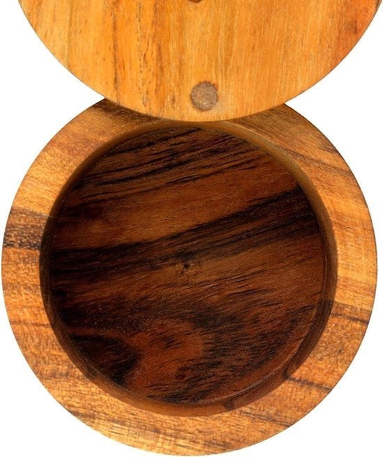 Scatola in Legno per Sale e Spezie con Lame Rotanti - Conservazione Sicura delle Spezie - 889 cm x 889 cm x 635 cm