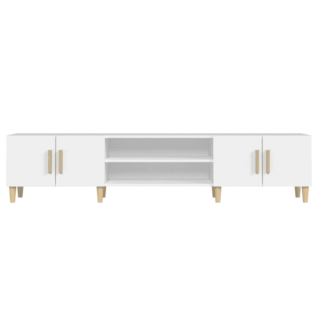 Mobile TV | Armadietto TV | Mobile Porta TV Bianco 180x31,5x40 cm in Legno Massello di Argilla