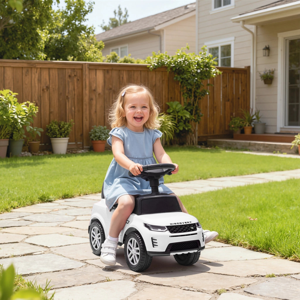 Correpasillos Land Rover con Almacenaje e Suoni per Bambini 18-36 Meses ¨C zephmum ¨C Bianco