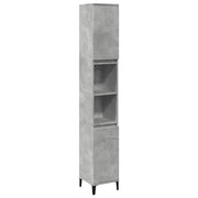 Mobile bagno industriale 30 x 30 x 190 cm con 4 scomparti e installazione flessibile in legno grigio cemento 02_0051032