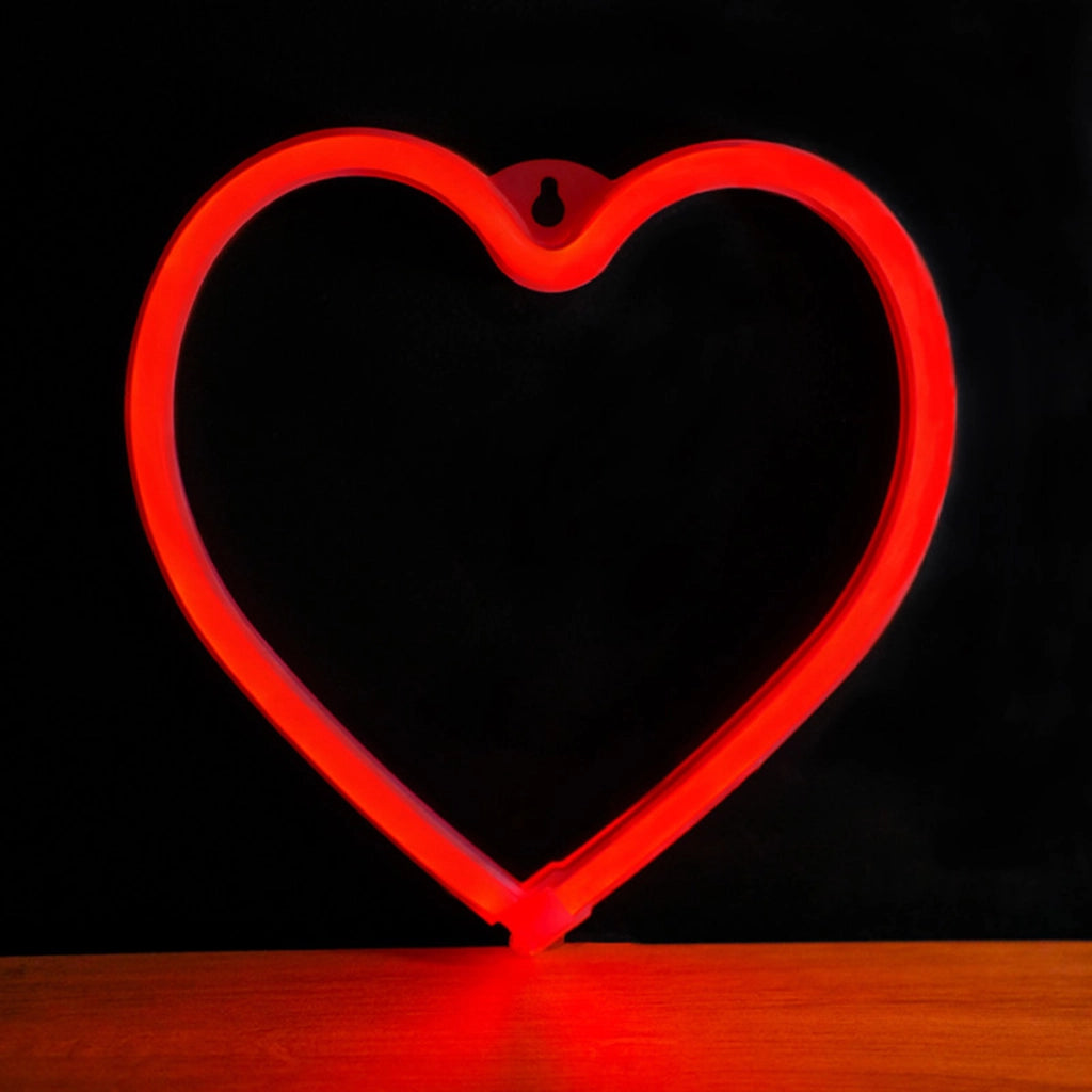 Lampada LED al neon a forma di cuore con montaggio a parete e porta USB-A Rosso Avizar