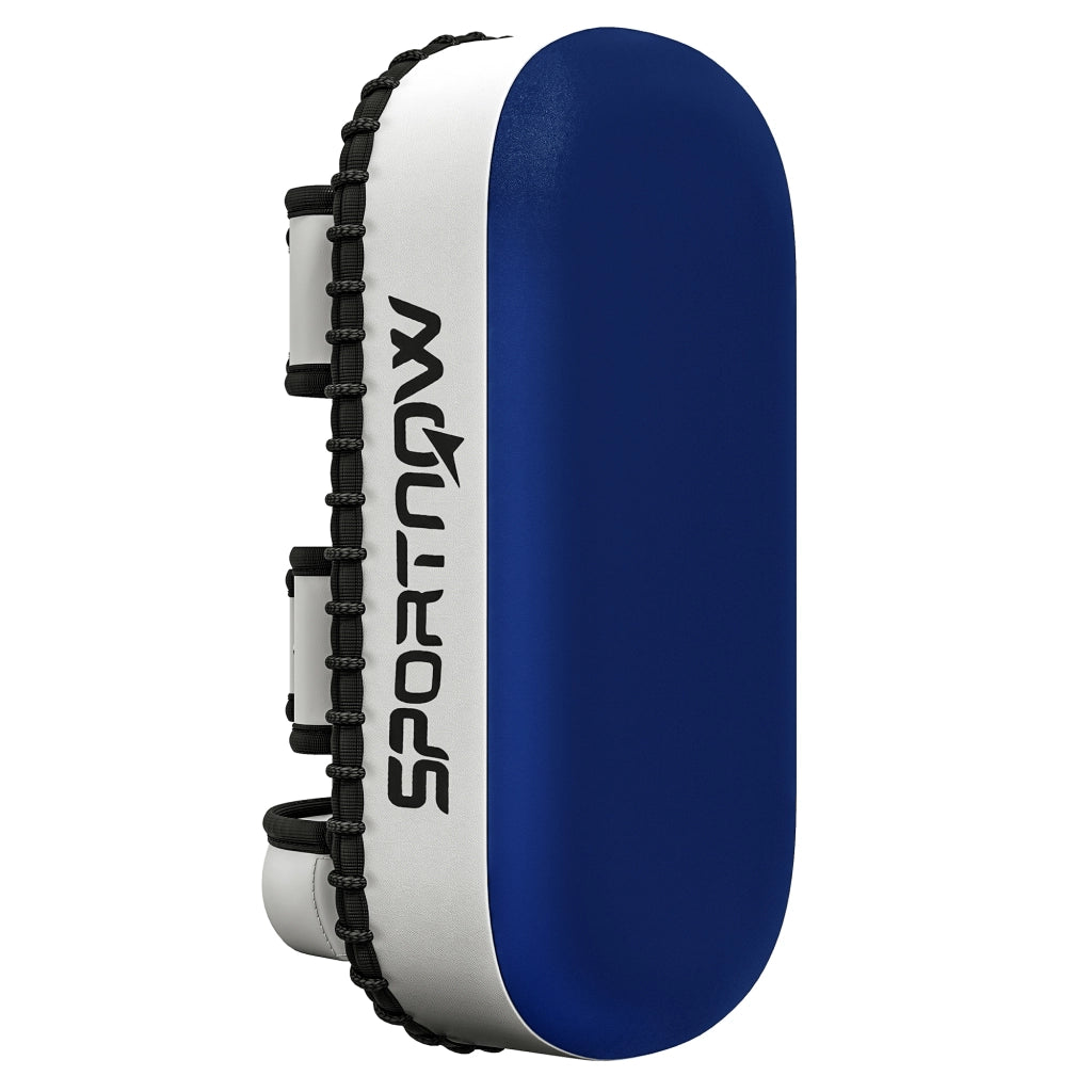 Colpitore Boxe Imbottito per Braccio, Pao Muay Thai in PU e EPE con Cinghie e Maniglia, 38x20x18 cm, Blu