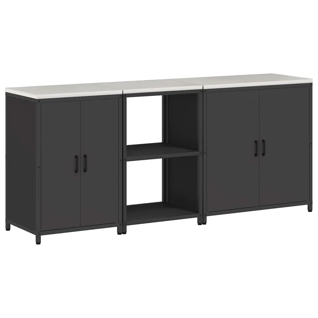 Set di Stoccaggio per Cucina con lo scaffale 3 pcs Nero 3392701