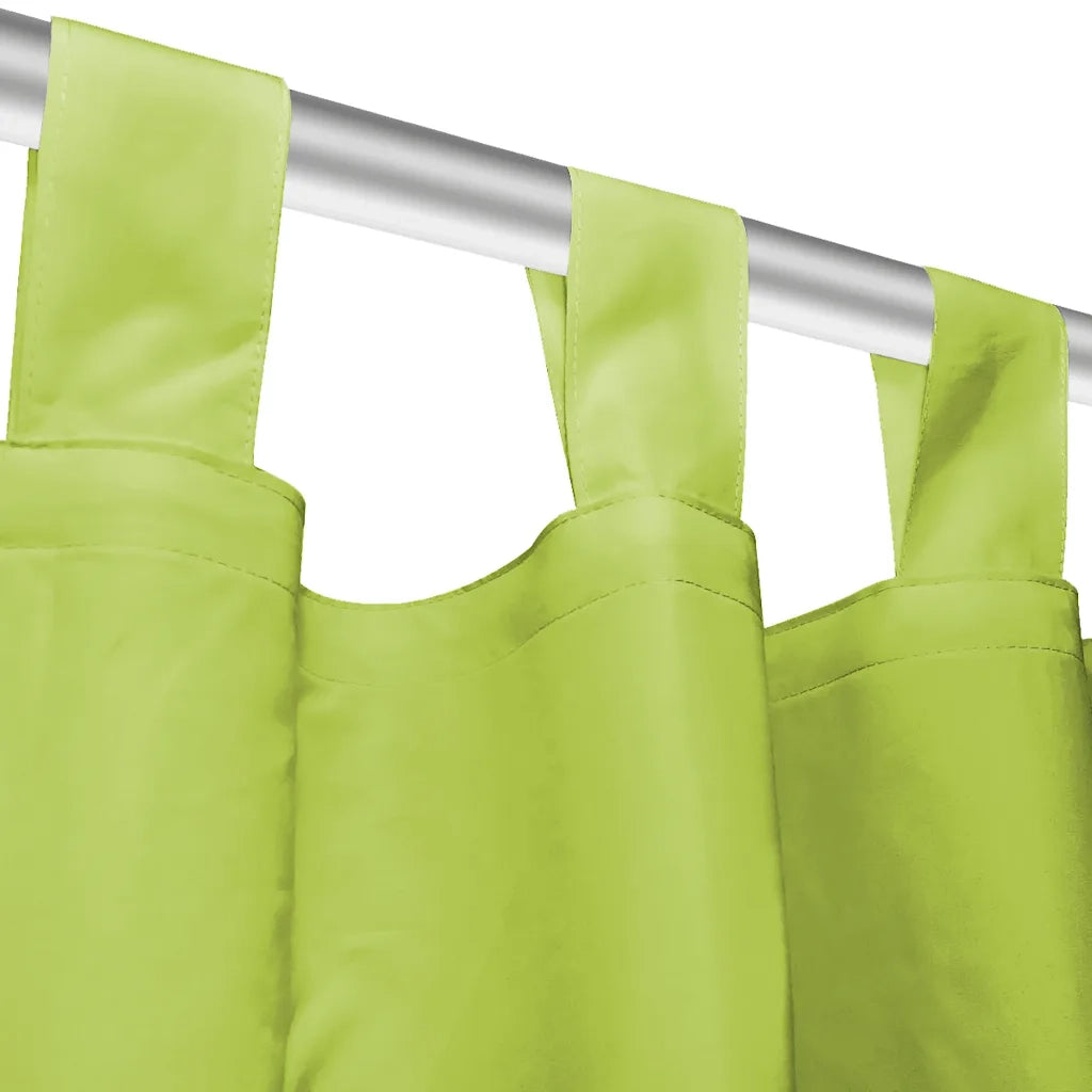 2 Pz Tende in Micro Raso con Passanti 140x175 cm Verdi 132222