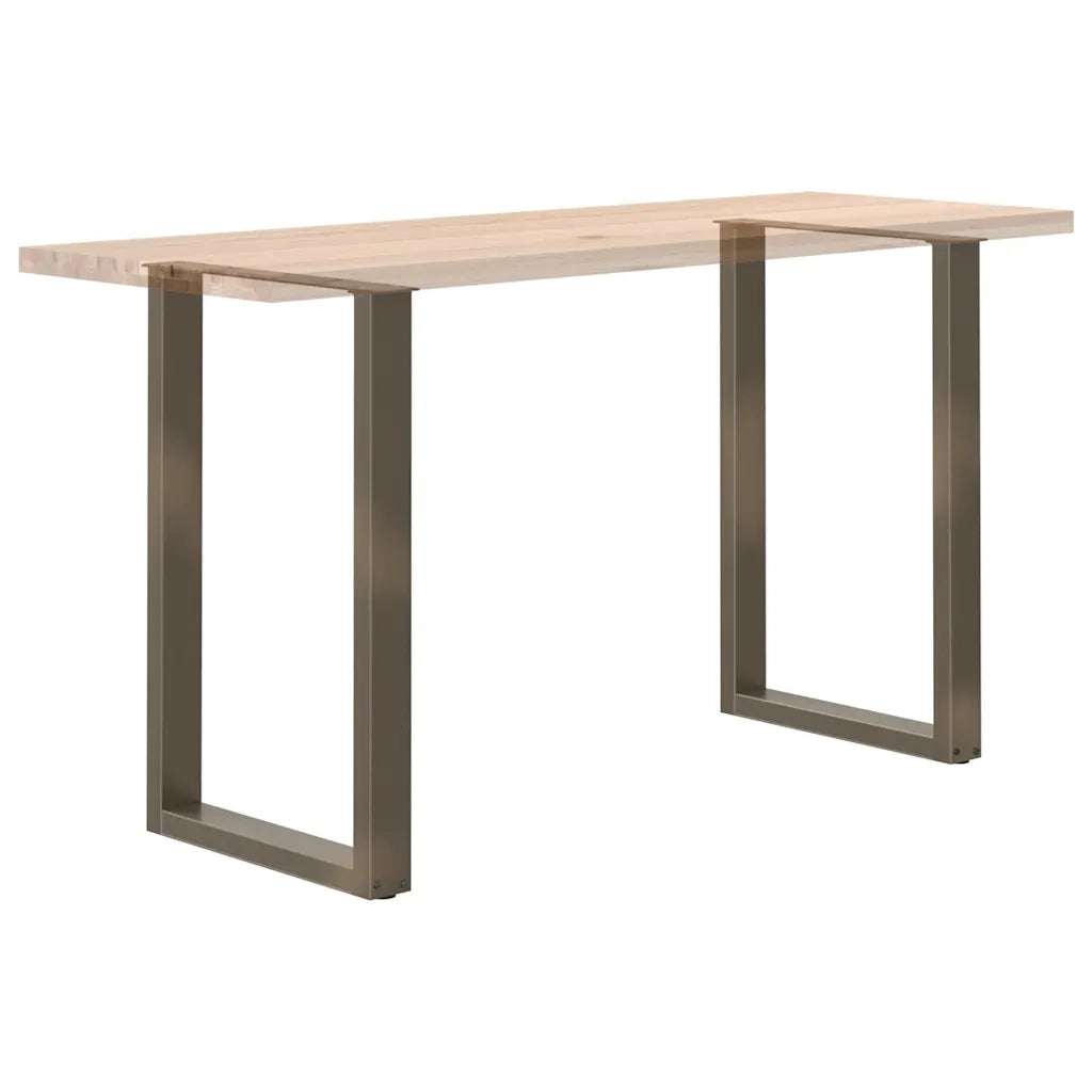 vidaXL Gambe per tavolo da bar a forma di U 2 pz in acciaio naturale 60x(90-91) cm