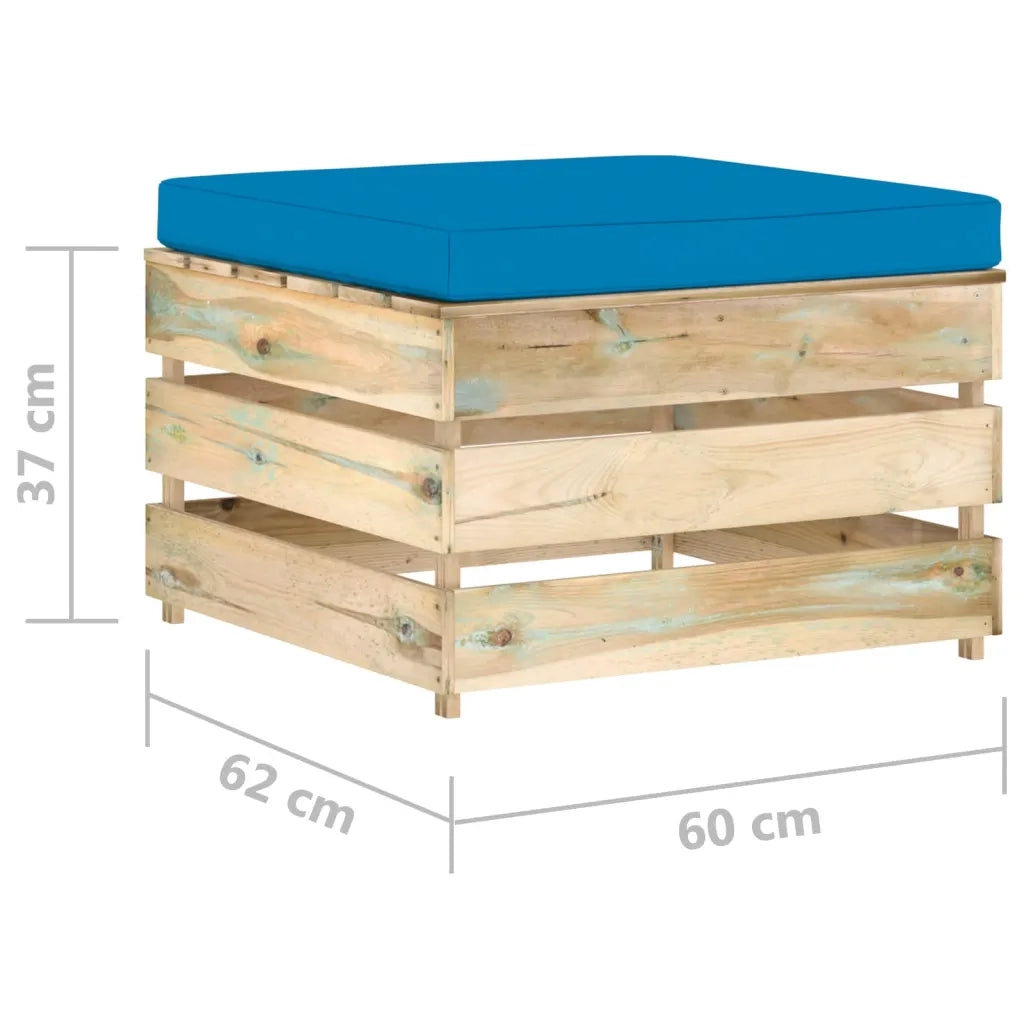 Set Salotto da Giardino 2 pz | Set di Mobili da Esterno con Cuscini Legno Impregnato Verde
