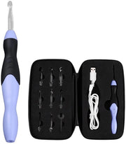 Set di aghi per cucire LED illuminanti - 9 in 1 con testine intercambiabili - Blu - Attrezzatura per cucire - Inclusi accessori - Set di aghi per cucire con luce LED