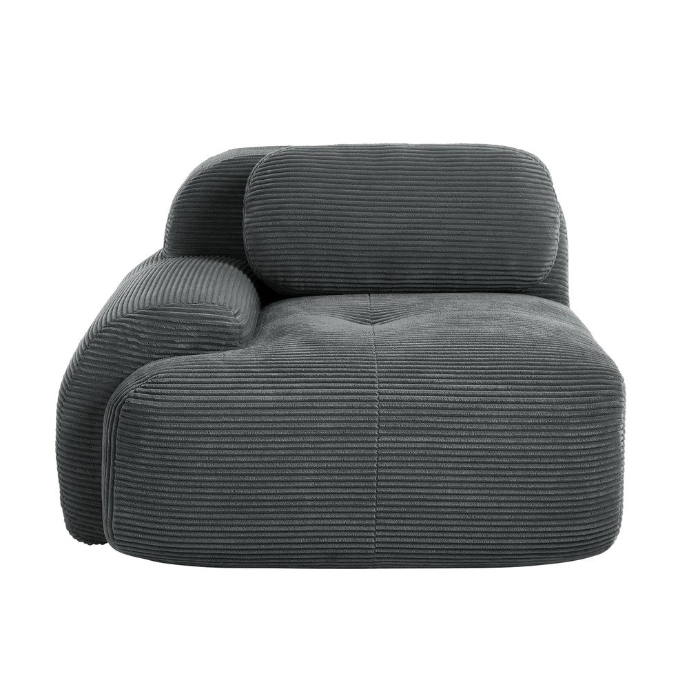 Divano angolare ¨C Minimal ¨C grigio tessuto corda con cuscini