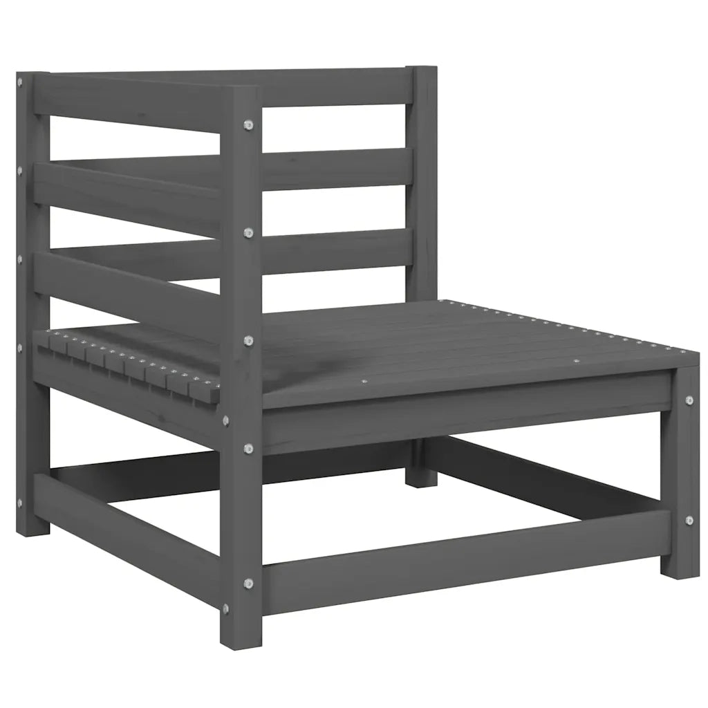 Set Divani da Giardino 3 pz Grigi in Legno Massello di Pino 805707