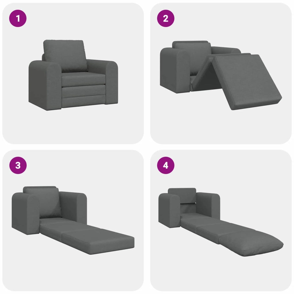 Divano letto Grigio scuro 98 x 71 x 83 cm Tessuto 4106656