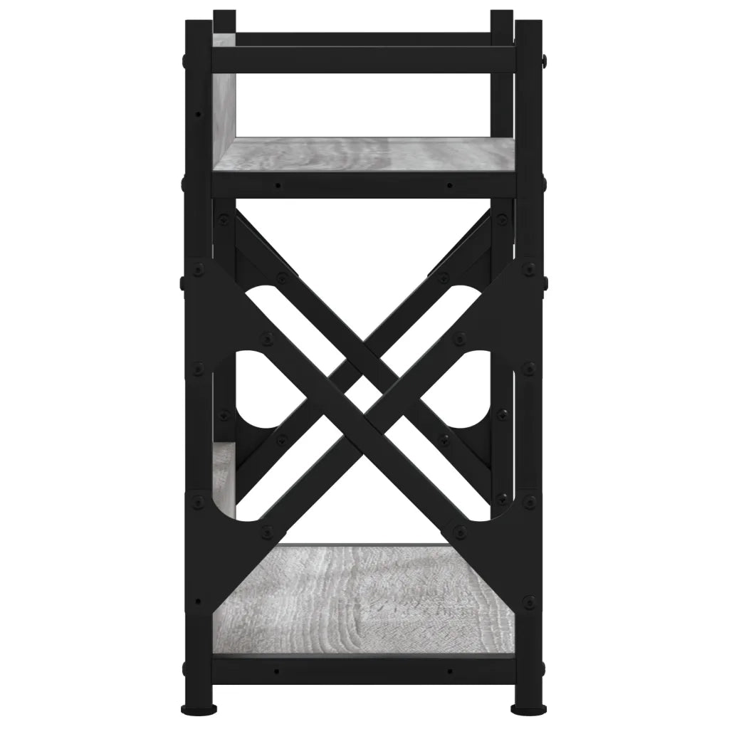 Supporto Stampante 2 Piani Grigio Sonoma 40x20x40cm Multistrato 833993
