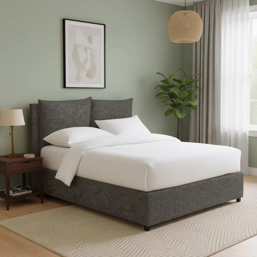 Todmorden, Letto Singolo Sfoderabile Made in Italy, Grigio Tortora
