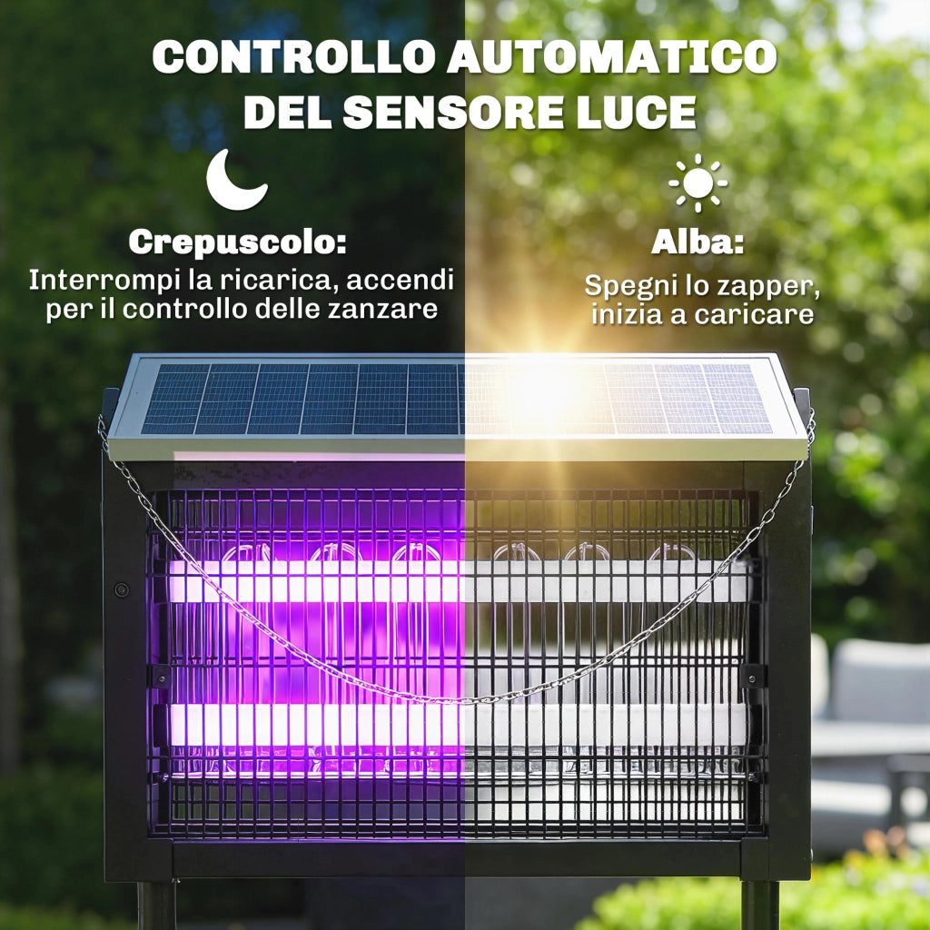 Lampada Antizanzare da Esterno a Energia Solare ¨C zephmum ¨C 45x18x90 cm, Nero