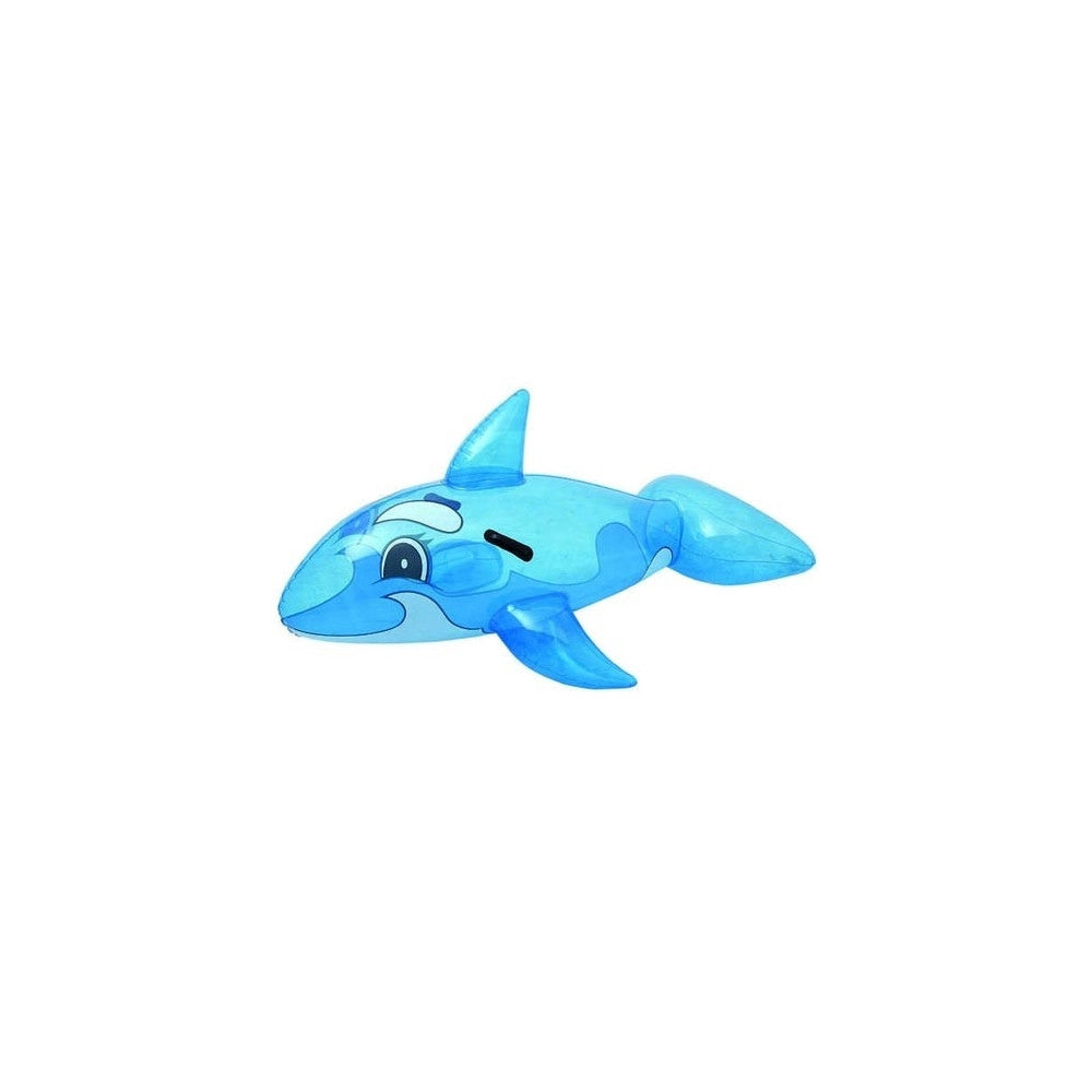 Trade Shop - Balena Gonfiabile Per Bambini Azzurro Trasparente 118 X 72 Cm Con Maniglie -