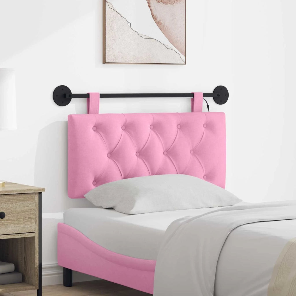 Testiera sospesa Con luce LED Rosa Tessuto 3424551