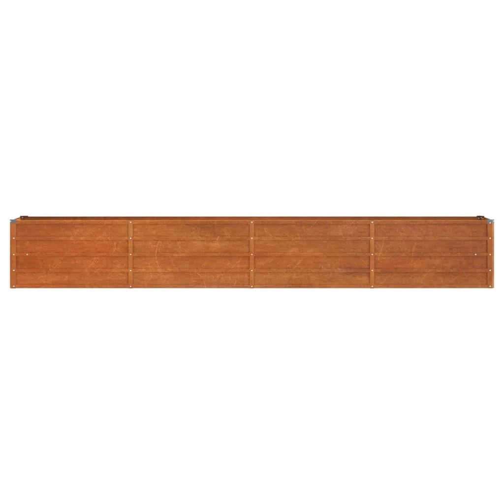 Fioriera rialzata per piante fiori terrazza giardino finitura ruggine 320 x 40 x 45 cm acciaio corten marrone 02_0039870