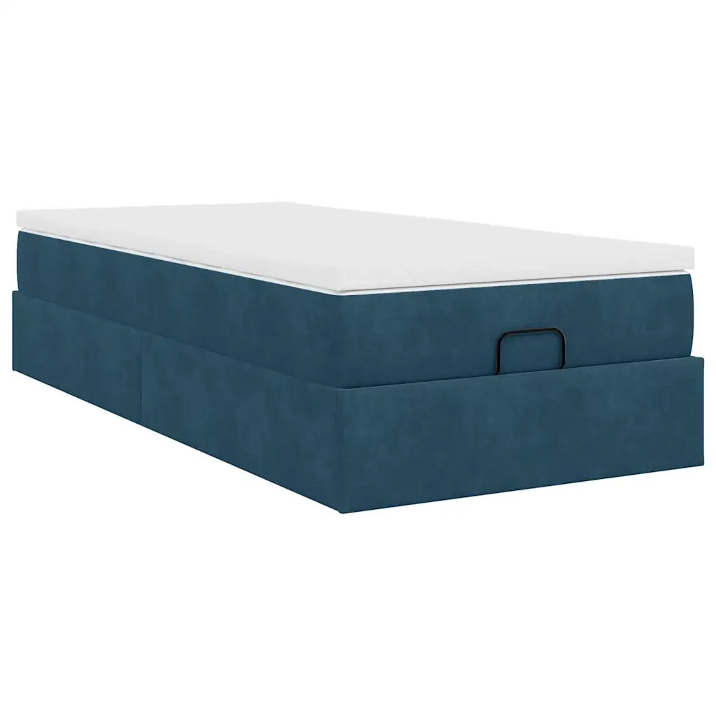 Struttura Letto Pouf con Materasso 90x200 cm in Velluto 3311163